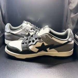 A Bathing Ape Sk8 Sta (Bape Sta) "Black White Grey" size 13, Like New!
